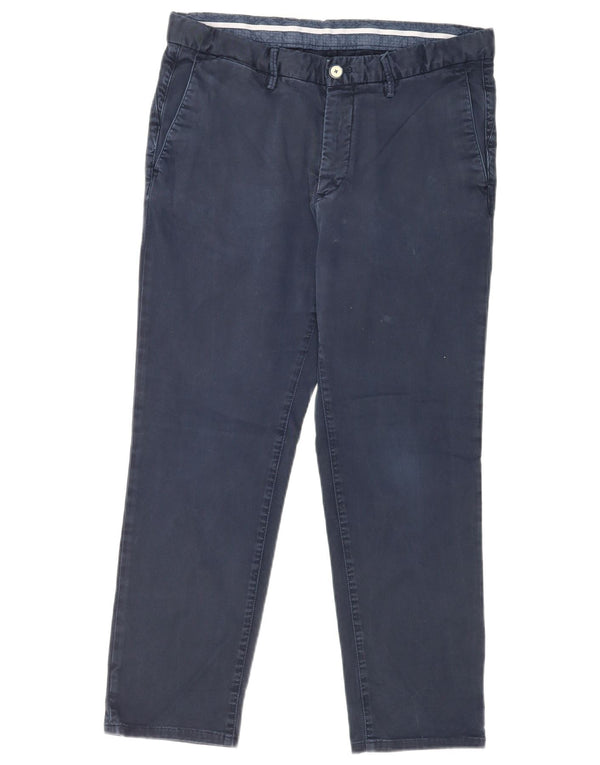 Massimo Dutti Pantaloni Chino Slim Fit pentru bărbați EU 42 Large W32 L26 Bleumarin