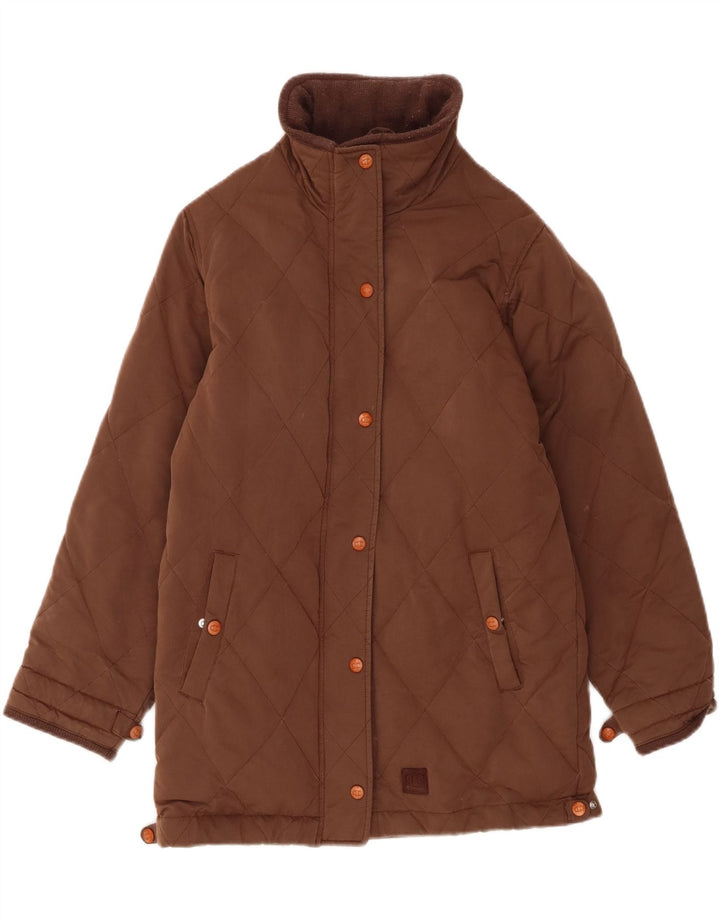 CHAMPION Womens Quilted Jacket UK 10 Small Brown Nylon Vintage Champion and Second-Hand Champion from Messina Hembry 