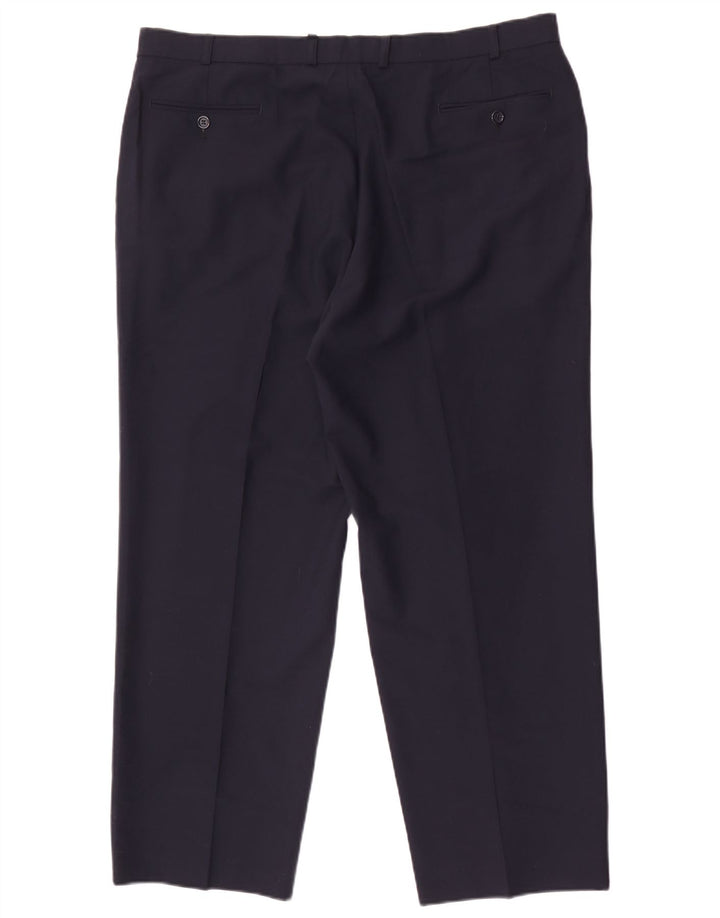 Pantaloni de costum conici pentru bărbați Marks & Spencer L40 L29 Poliester bleumarin