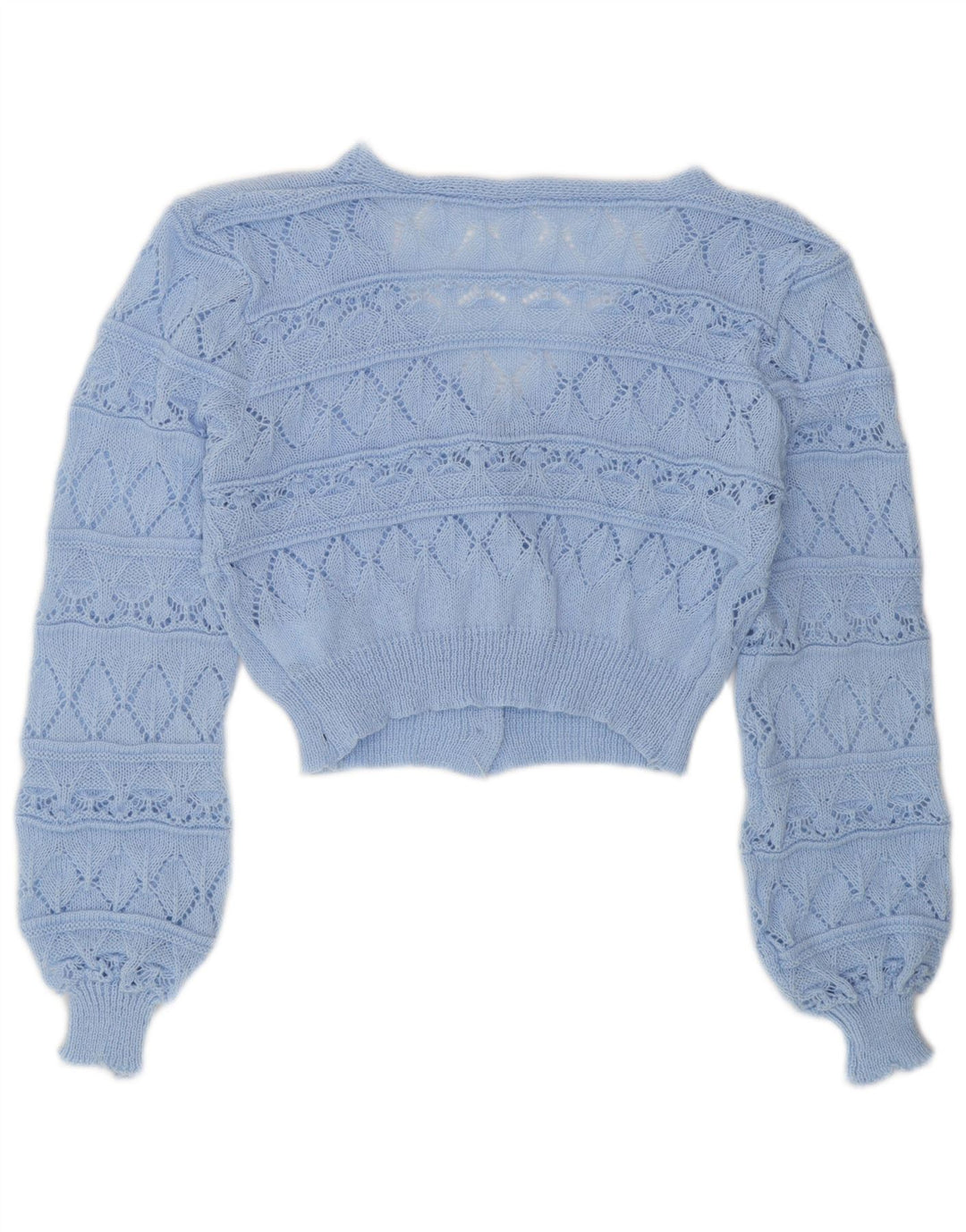 VINTAGE Pulover cardigan lung pentru femei UK 10 Small Blue Acrylic