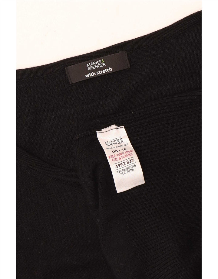 Pulover cardigan pentru femei Marks & Spencer UK 16 mare, negru, viscoză