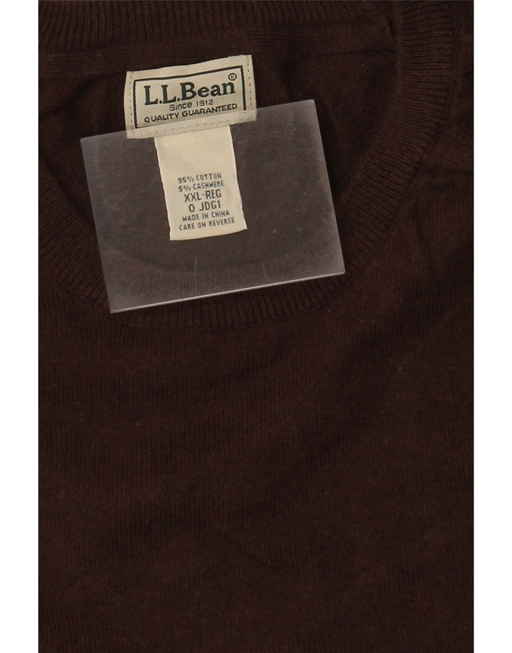 Pulover pentru bărbați L.L.Bean, cu gât crew, bumbac maro 2XL