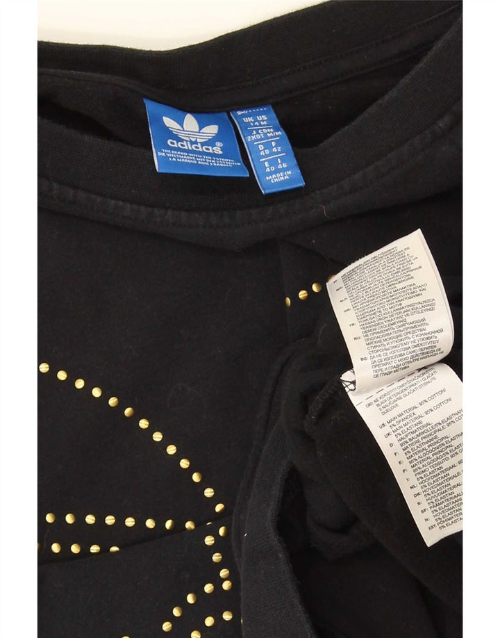 Pulover cu grafic pentru femei Adidas UK 14 Bumbac mediu negru