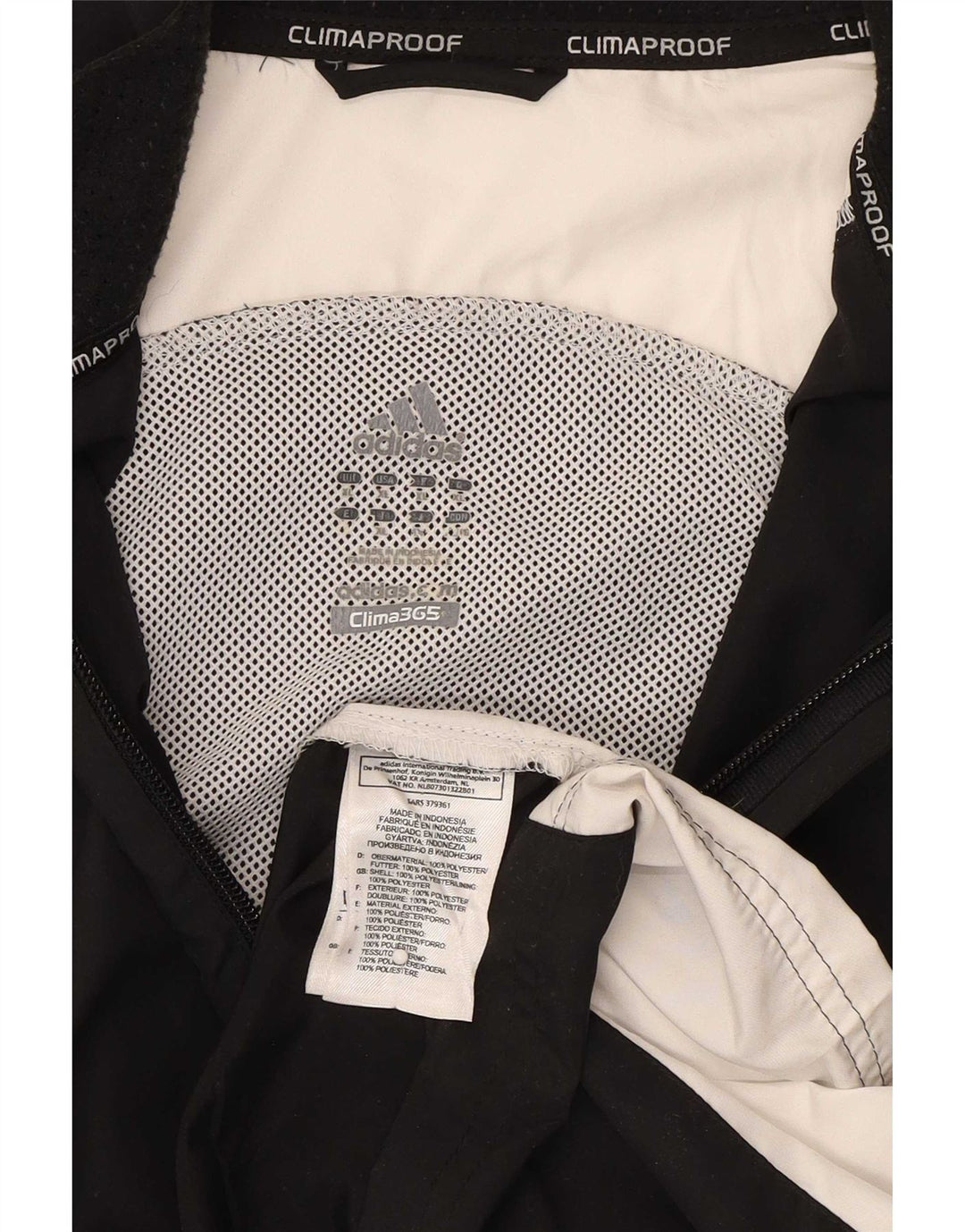 Jachetă de ploaie Adidas Clima 365 pentru bărbați UK 42 XL Poliester negru color bloc