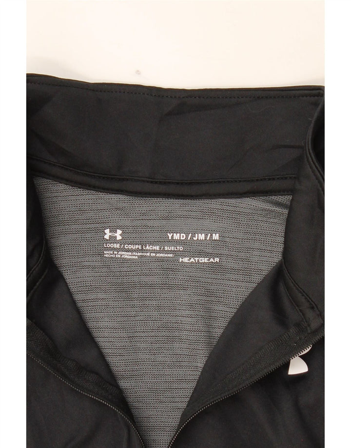 UNDER ARMOUR Girls Pullover Tracksuit Top 9-10 Years Medium Black Vintage Under Armour and Second-Hand Under Armour from Messina Hembry 