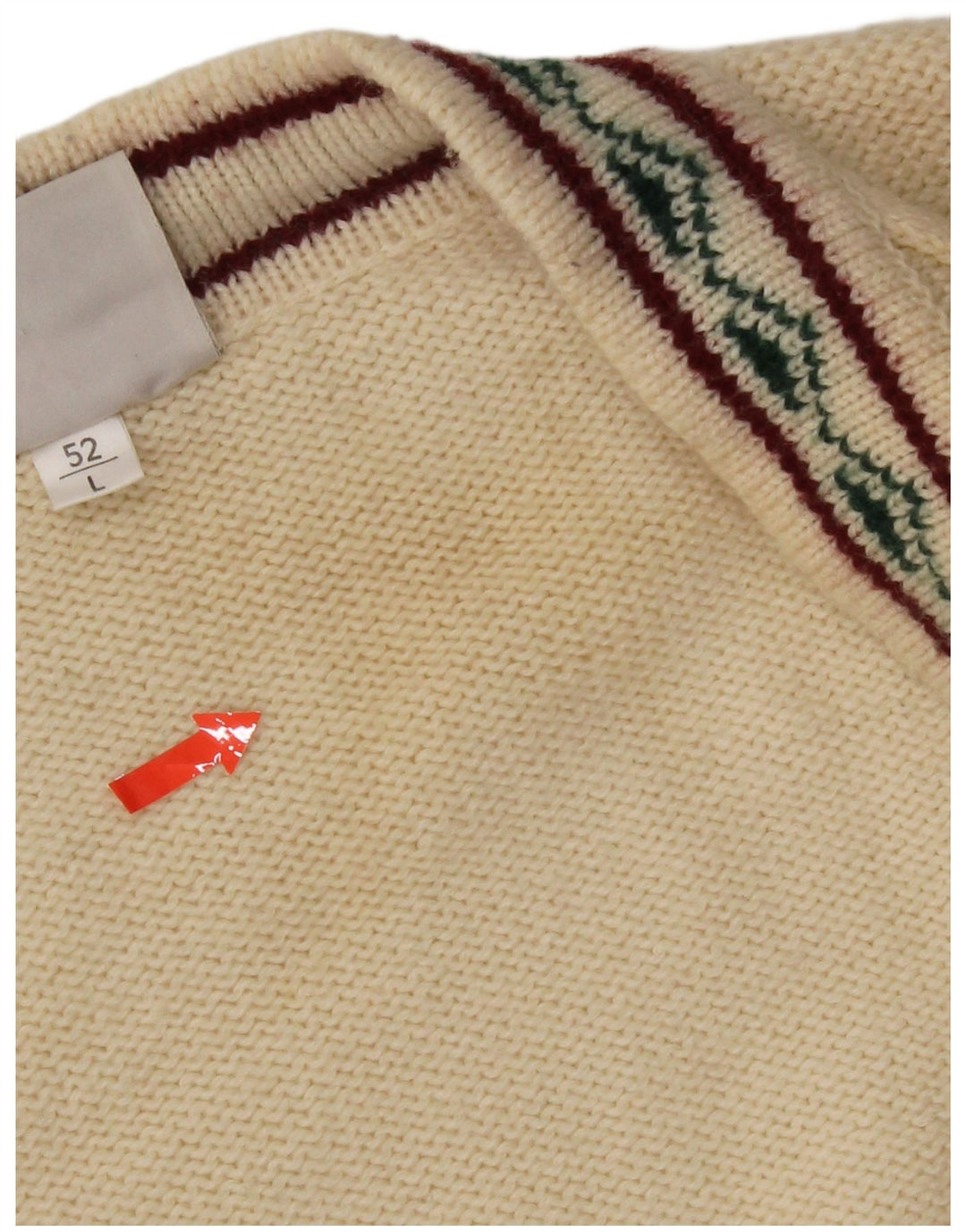 Pulover Cardigan Vintage pentru bărbați IT 52 Lână mare bej