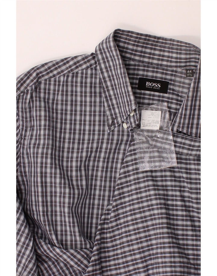 HUGO BOSS Mens Shirt Size 17 1/2 44 XL Grey Check Cotton Vintage Hugo Boss and Second-Hand Hugo Boss from Messina Hembry 