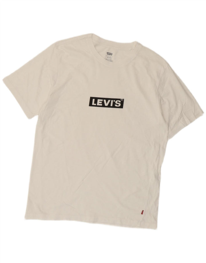 Tricou grafic pentru bărbați Levi's Relaxed Fit Top mic alb