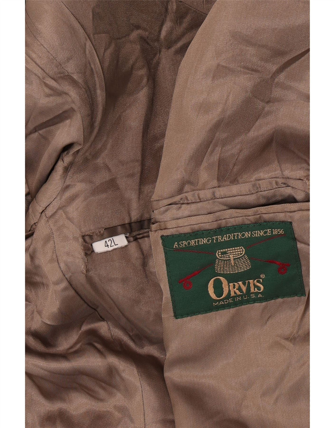 Orvis Jachetă pentru bărbați din velur cu 2 nasturi, UK 42 XL, bej