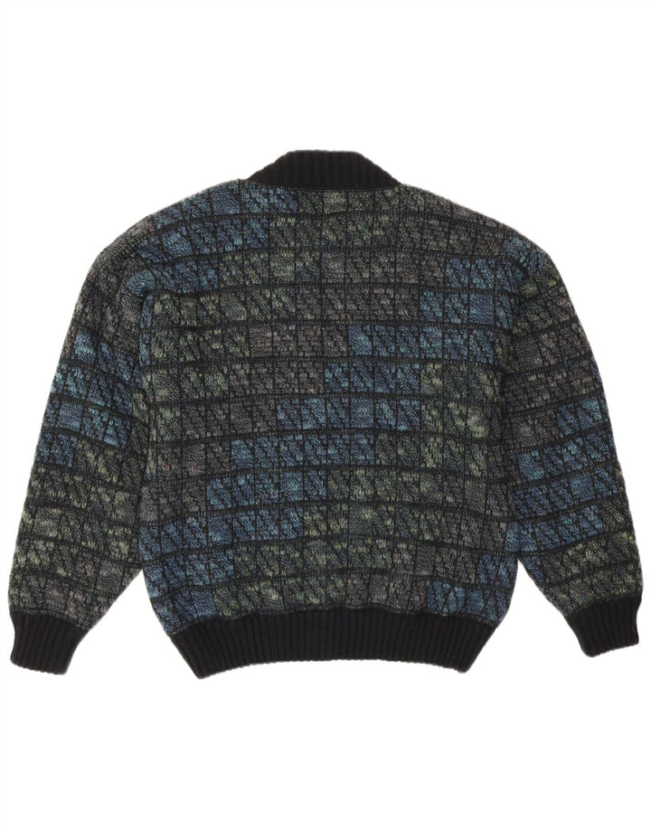 Jachetă Bomber Bărbați Tobia System tricot EU 46 Mic Bleumarin Lână Check Retro