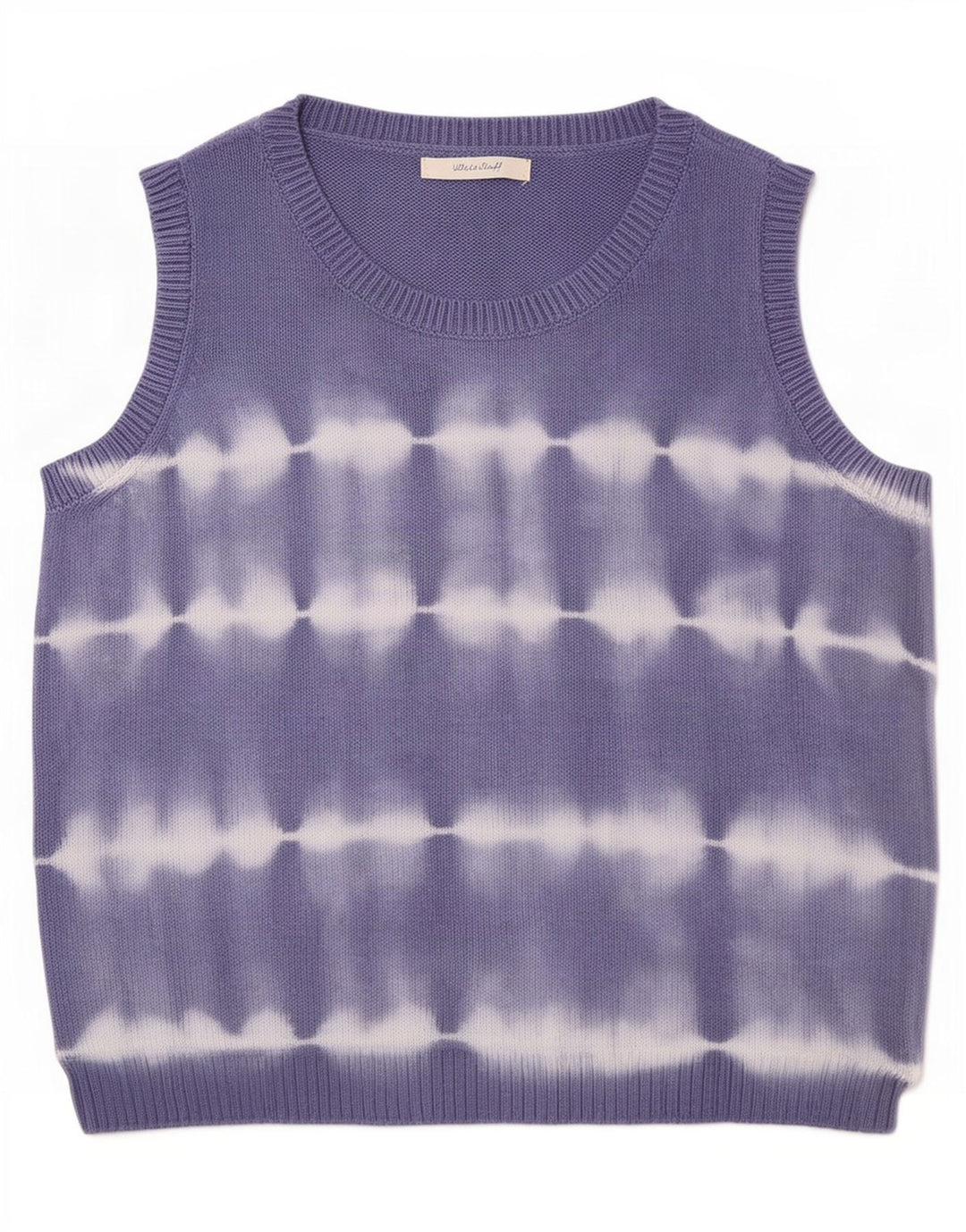 White Stuff Womens Vest Tank Top UK 10 Small Blue Tie Dye Bumbac