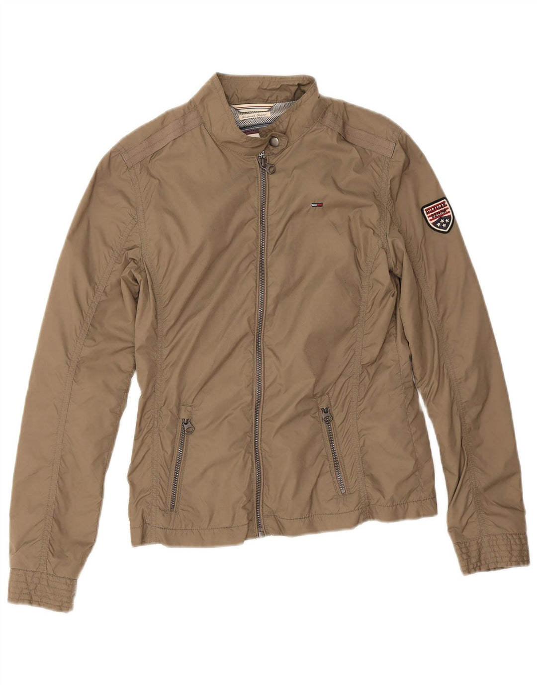 Jachetă de ploaie Tommy Hilfiger pentru femei UK 10 Small Beige Nylon