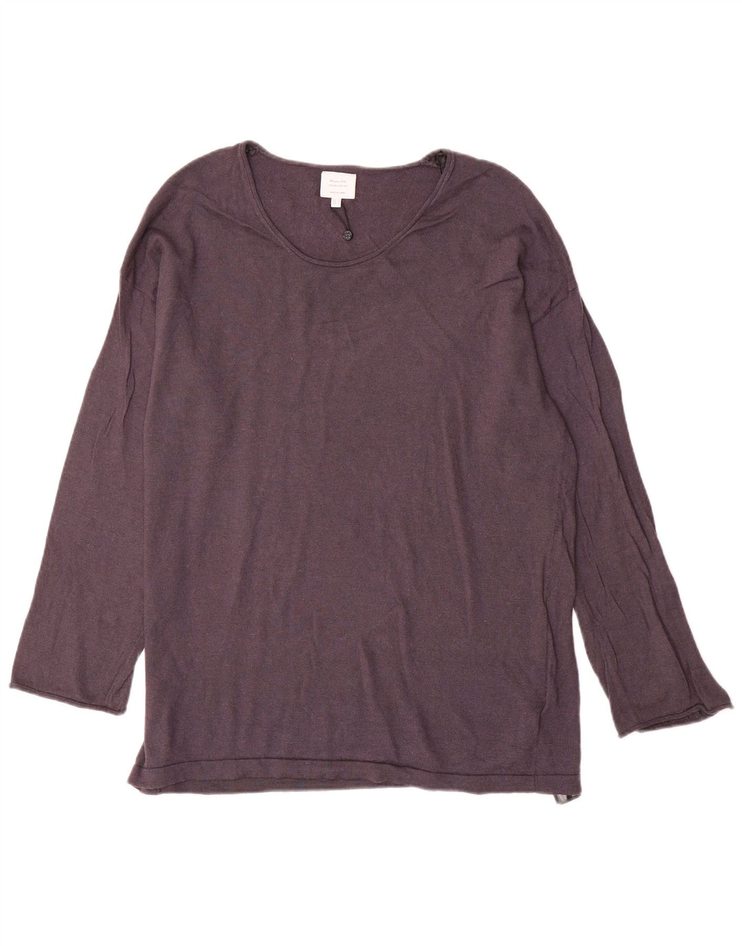 Pulover pentru femei Massimo Dutti cu gât de barcă UK 14 Lână gri mediu