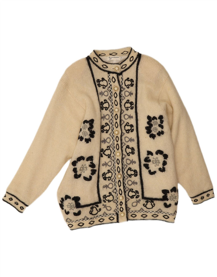 Pulover cardigan cu paragate pentru damă Affections, mărime unică, alb, floral