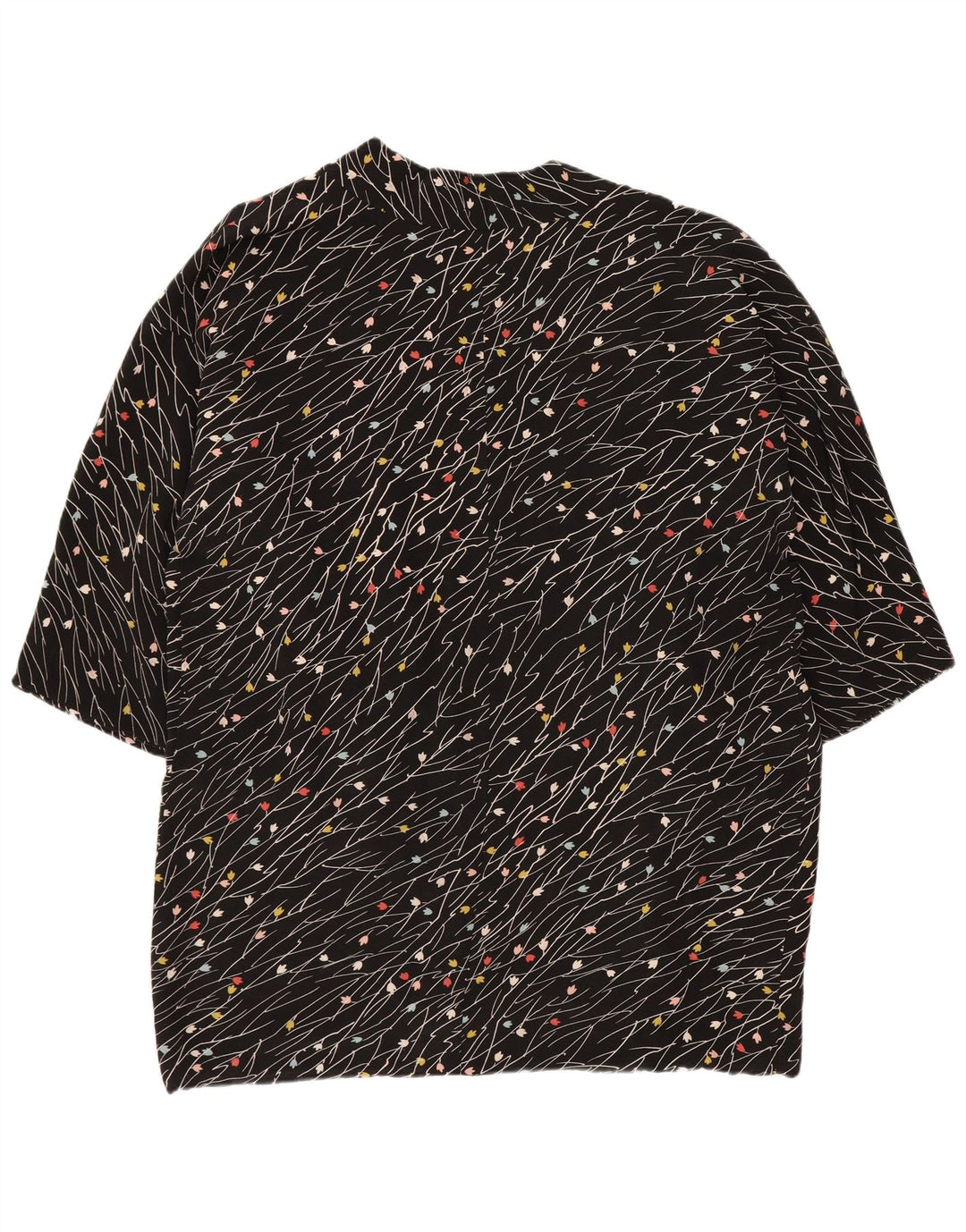 Jachetă vintage pentru femei cu mâneci 3/4 deschise, UK 20 2XL, negru, floral