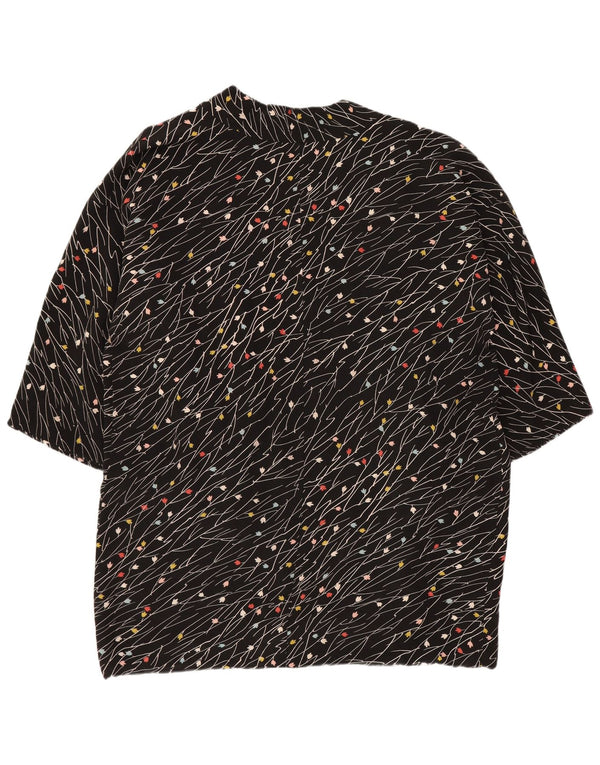 Jachetă vintage pentru femei cu mâneci 3/4 deschise, UK 20 2XL, negru, floral