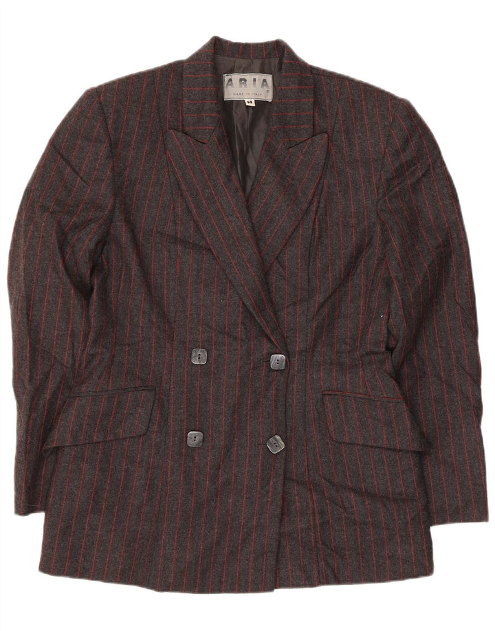 Set 2 piese Aria pentru femei la dublu piept UK 14 Medium W26 Lână cu dungi gri