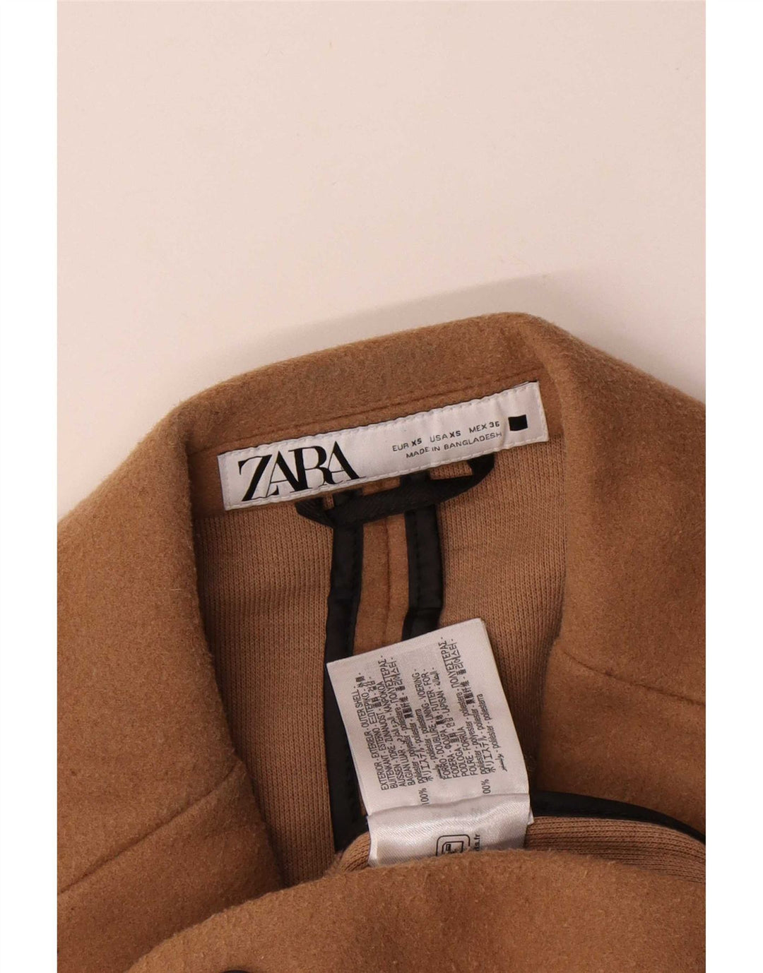 Pardesiu supradimensionat pentru bărbați Zara UK 34 XS poliester bej