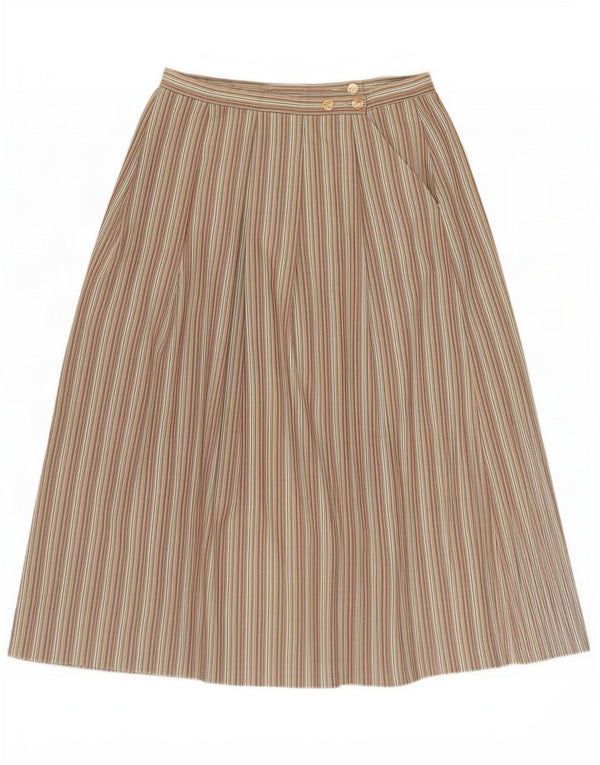 Country Collection Fusta Midi pentru Femei UK 18 XL W34 Kaki Pinstripe