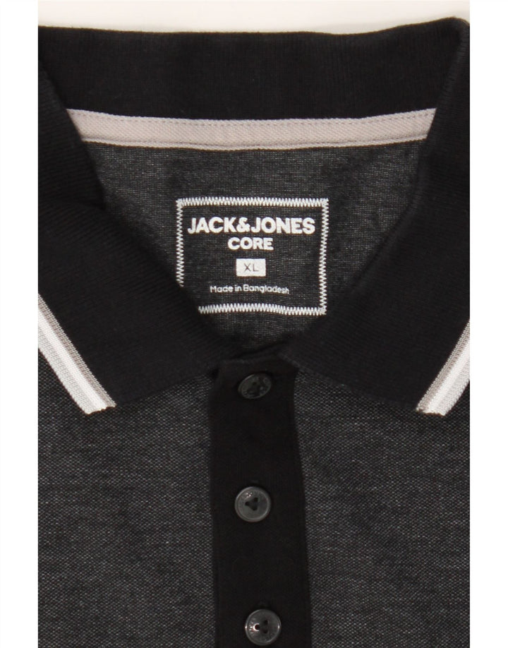 JACK & JONES Mens Polo Shirt XL Grey Cotton Vintage Jack & Jones and Second-Hand Jack & Jones from Messina Hembry 