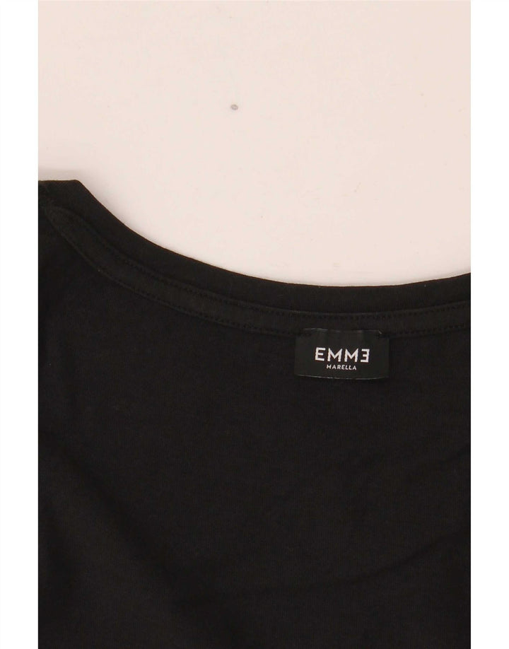 Marella EMME Graphic Top mânecă 3/4 pentru femei UK 12 Medium Black