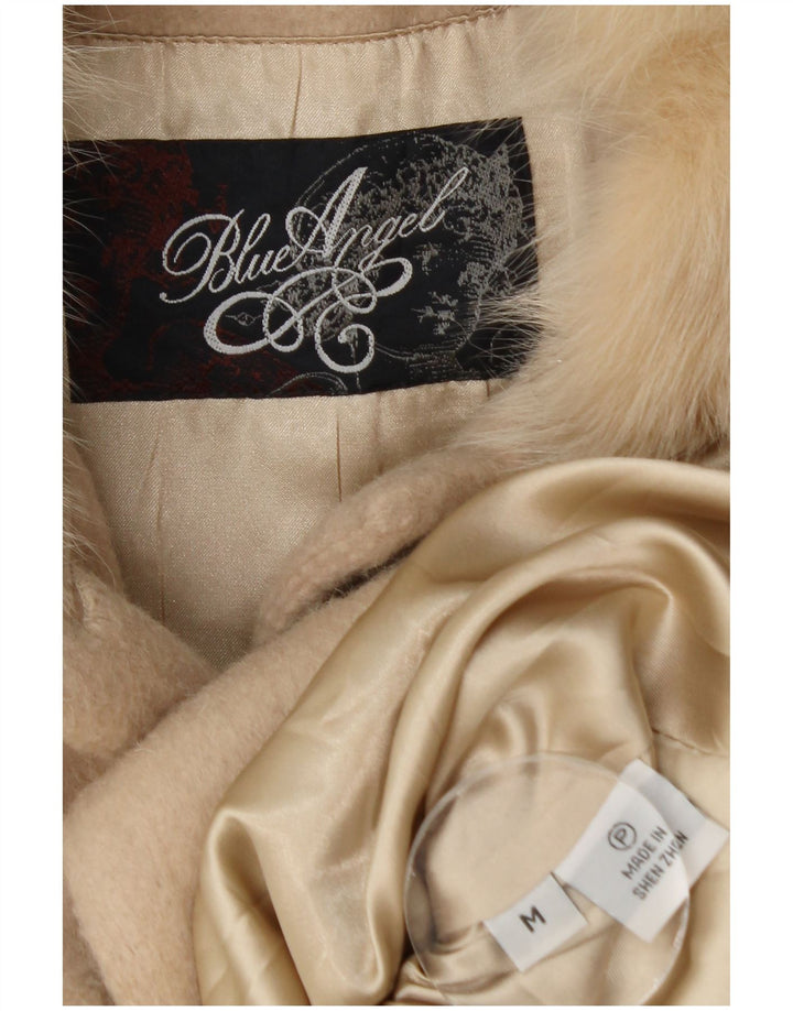 Pardesiu vintage pentru femei UK 14 Medium Beige Cașmir
