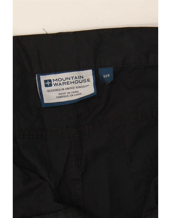 Pantaloni cargo drepti pentru bărbați Mountain Warehouse L34 L32 Poliester negru