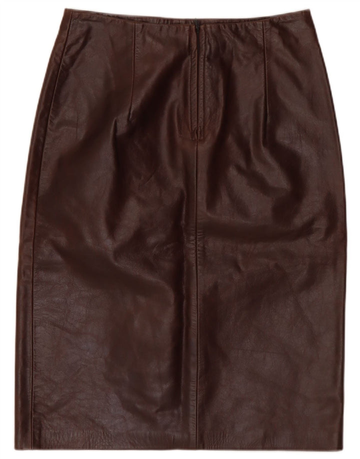 Fusta din piele vintage pentru femei IT 40 Small W28 piele maro