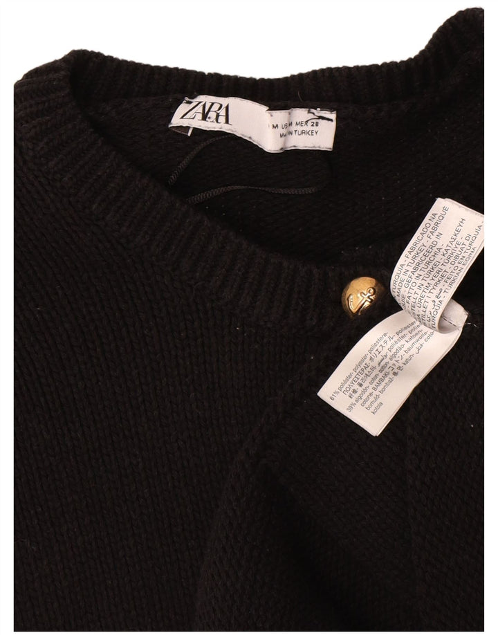 Pulover cardigan pentru femei Zara UK 14 Poliester mediu negru