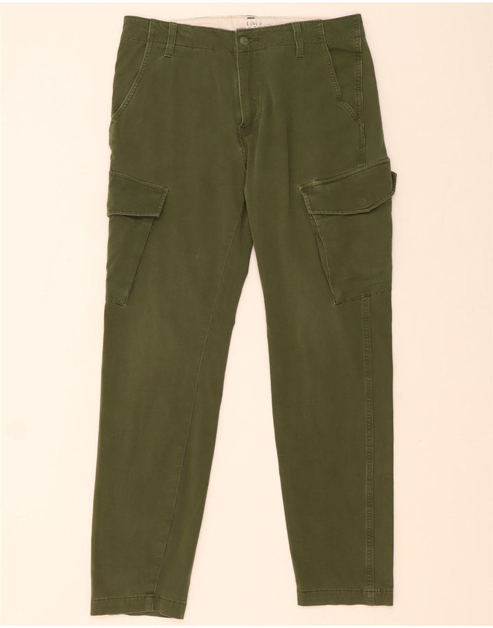 Pantaloni cargo subțiri Levi's pentru bărbați W31 L30 bumbac verde