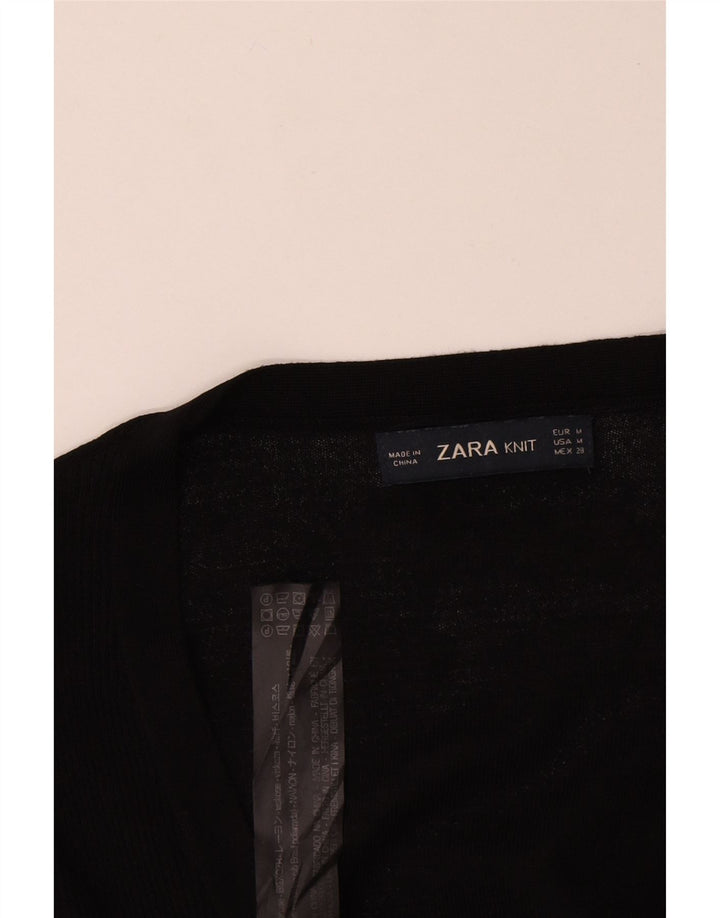 Pulover cardigan pentru femei Zara UK 12 Medium Black Viscose