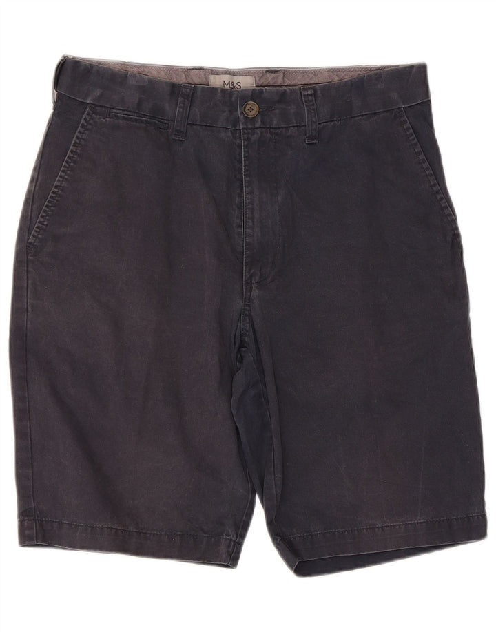 Pantaloni scurți chino pentru bărbați Marks & Spencer W30, mediu, bleumarin, bumbac