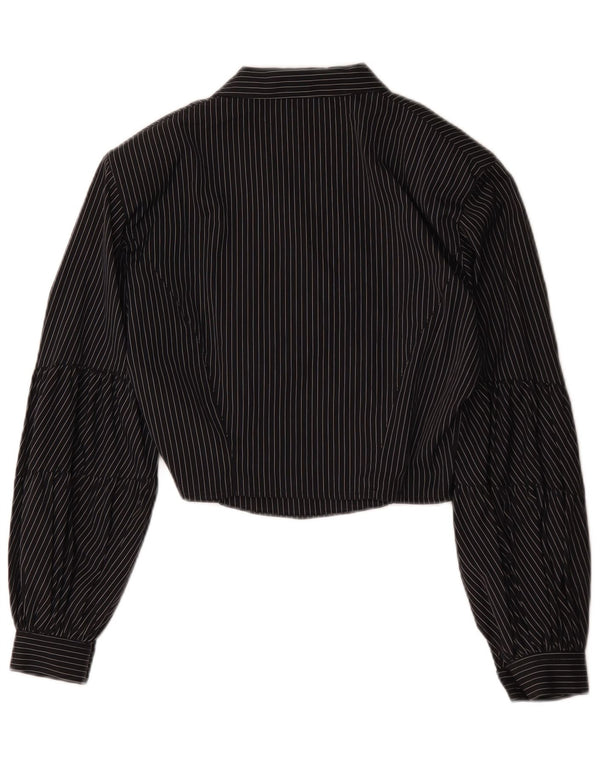 Sportmax Womens Double Breasted Bolero Top UK 14 Mare bumbac cu dungi negre