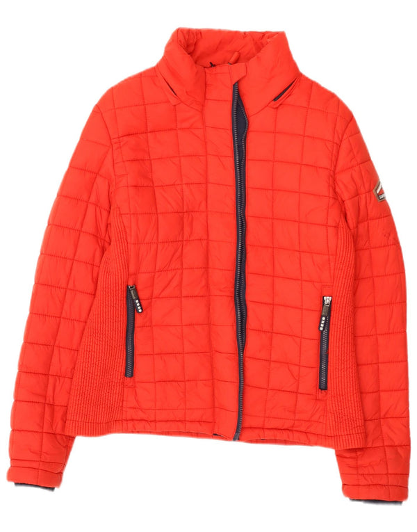Jachetă căptușită Superdry pentru femei UK 14, mare, roșu, nailon