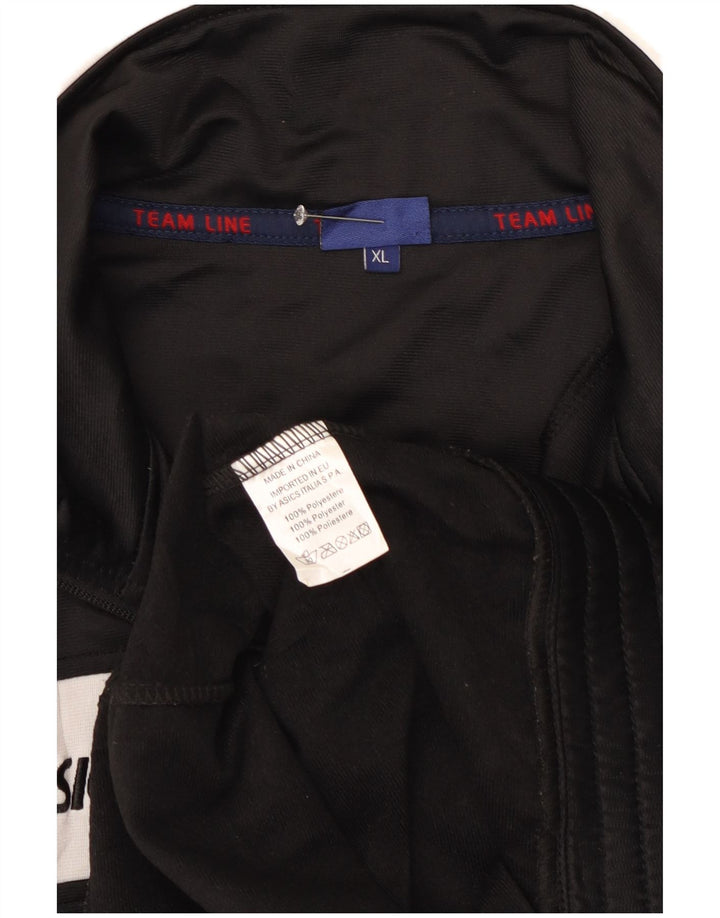 Jachetă de top pentru trening grafic Asics pentru bărbați XL, poliester color bloc negru