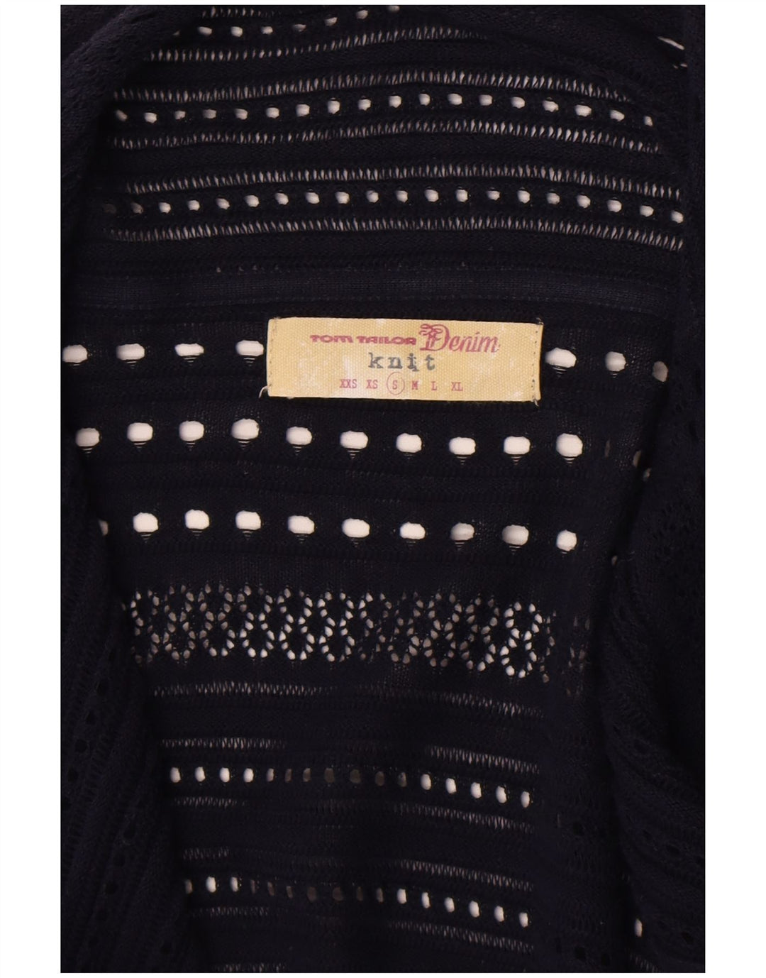 Pulover cardigan deschis asimetric pentru femei Tom Tailor UK 10 Mic bleumarin
