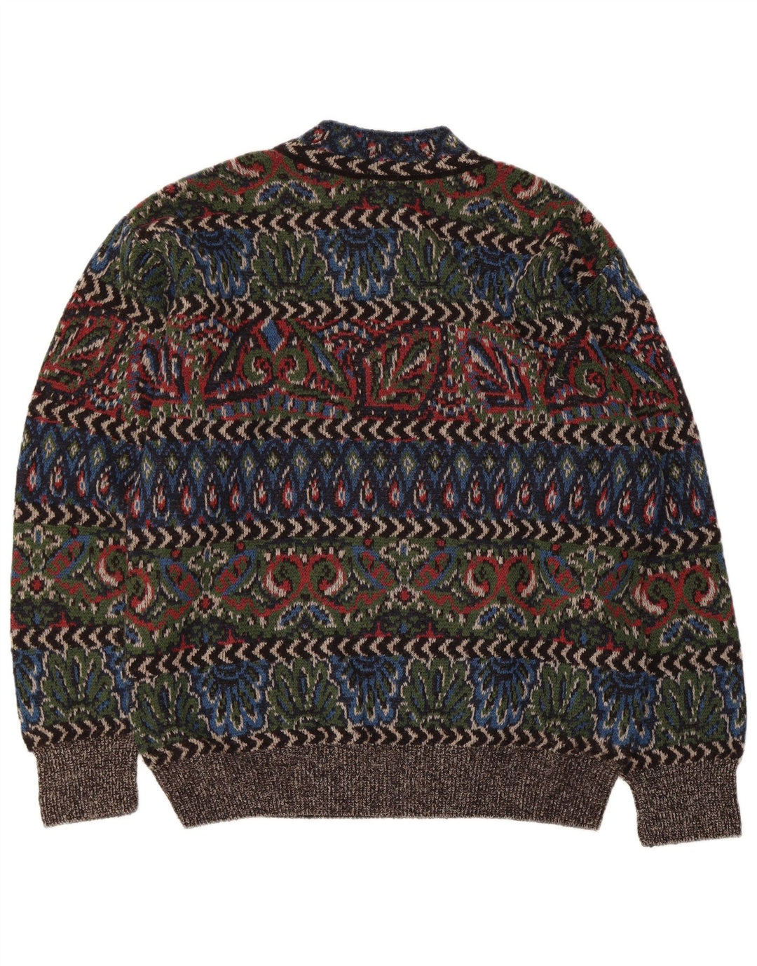 Pulover vintage pentru bărbați cu gât țestoasă, lână geometrică, multicoloră