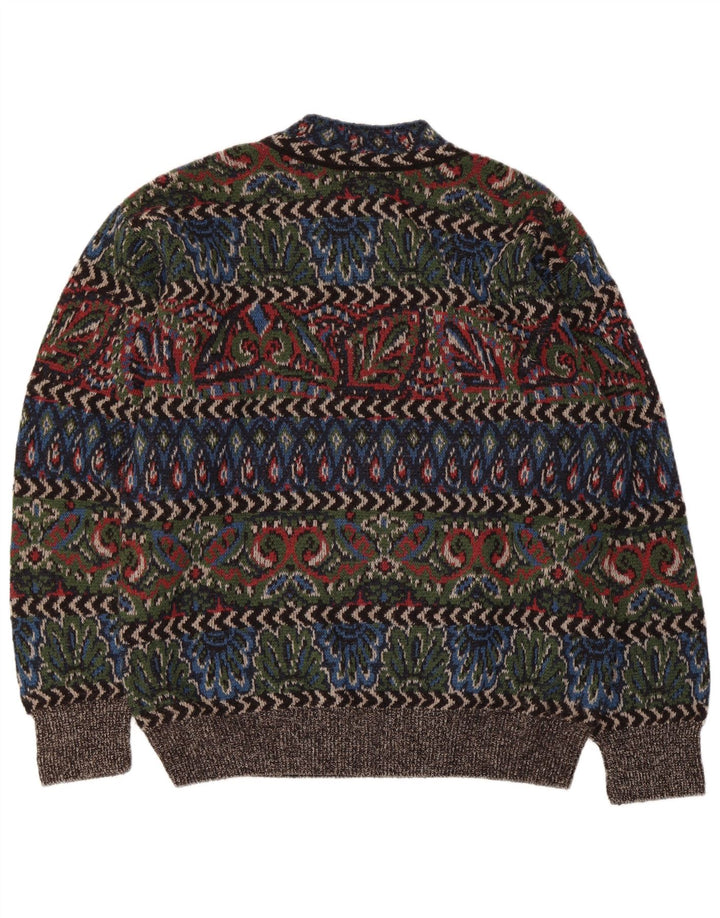 Pulover vintage pentru bărbați cu gât țestoasă, lână geometrică, multicoloră