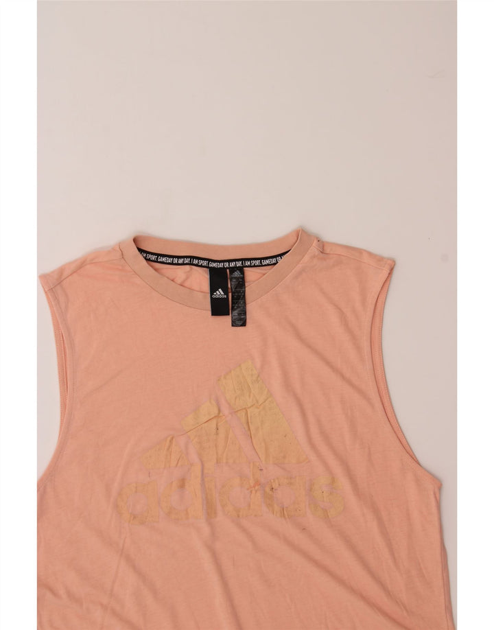 ADIDAS Womens Graphic Vest Top UK 4/6 XS Pink Polyester Vintage Adidas and Second-Hand Adidas from Messina Hembry 