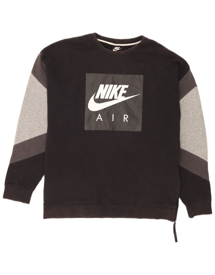 Pulover pentru bărbați Nike Graphic Loose Fit Pulover mediu negru Colorblock