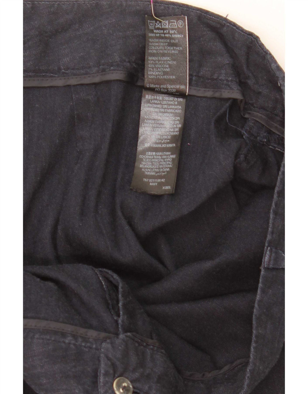 Pantaloni tăiați pentru femei Marks & Spencer L36 L25 in albastru bleumarin
