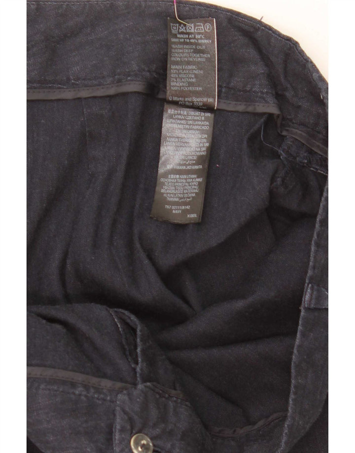Pantaloni tăiați pentru femei Marks & Spencer L36 L25 in albastru bleumarin