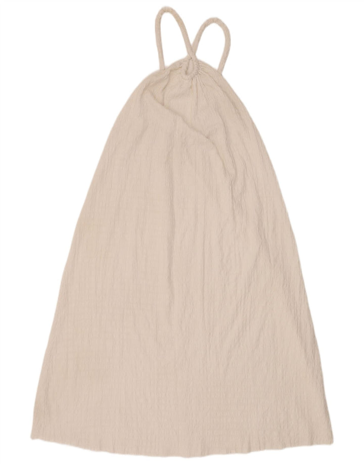 Rochie Cort Halter pentru femei Zara UK 14 Medium White