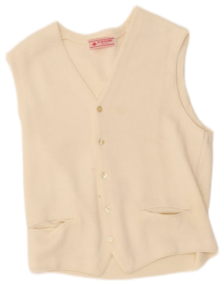 Gilet tricot bărbați Il Granchio, lână albă mică