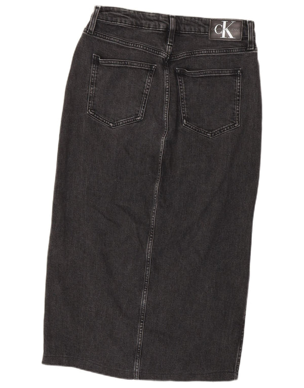 Calvin Klein Womens Denim Skirt W30 Medium  Grey Cotton