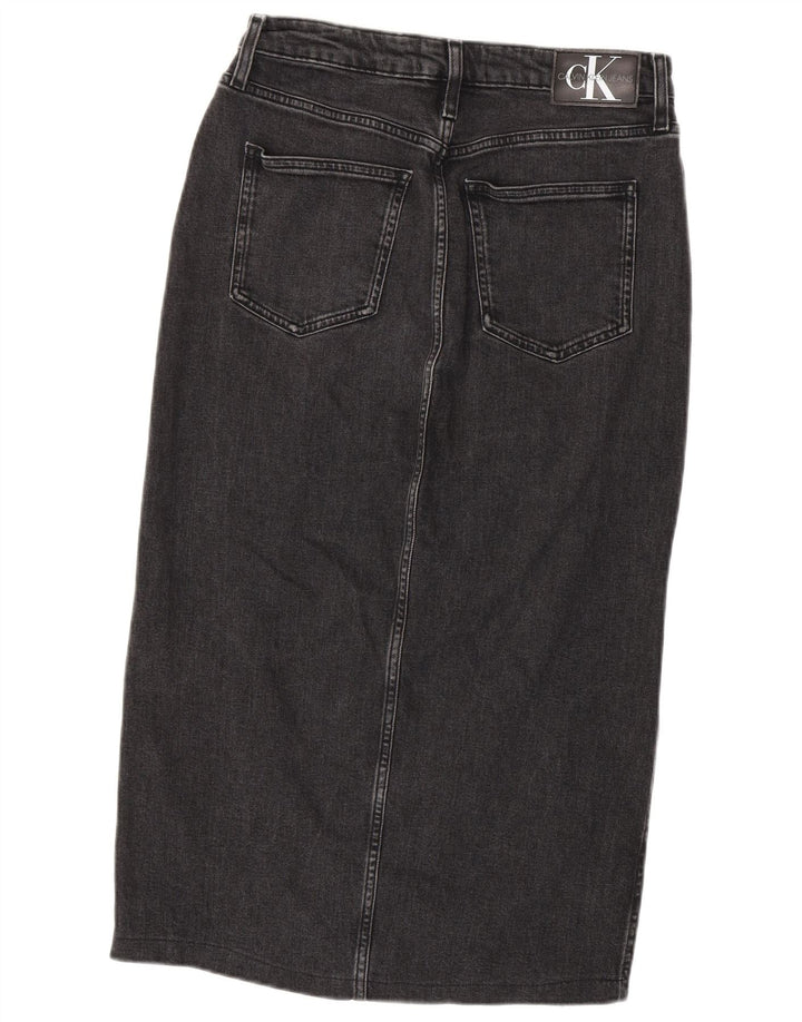Calvin Klein Womens Denim Skirt W30 Medium  Grey Cotton