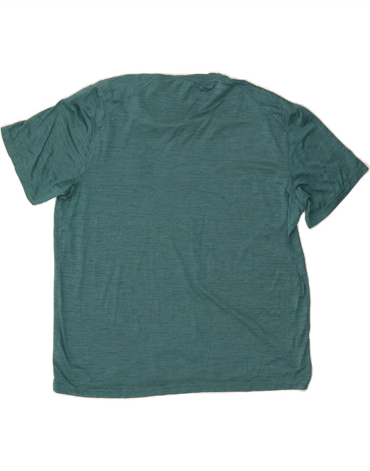 EDDIE BAUER Mens T-Shirt Top Large Blue Flecked Polyester Vintage Eddie Bauer and Second-Hand Eddie Bauer from Messina Hembry 
