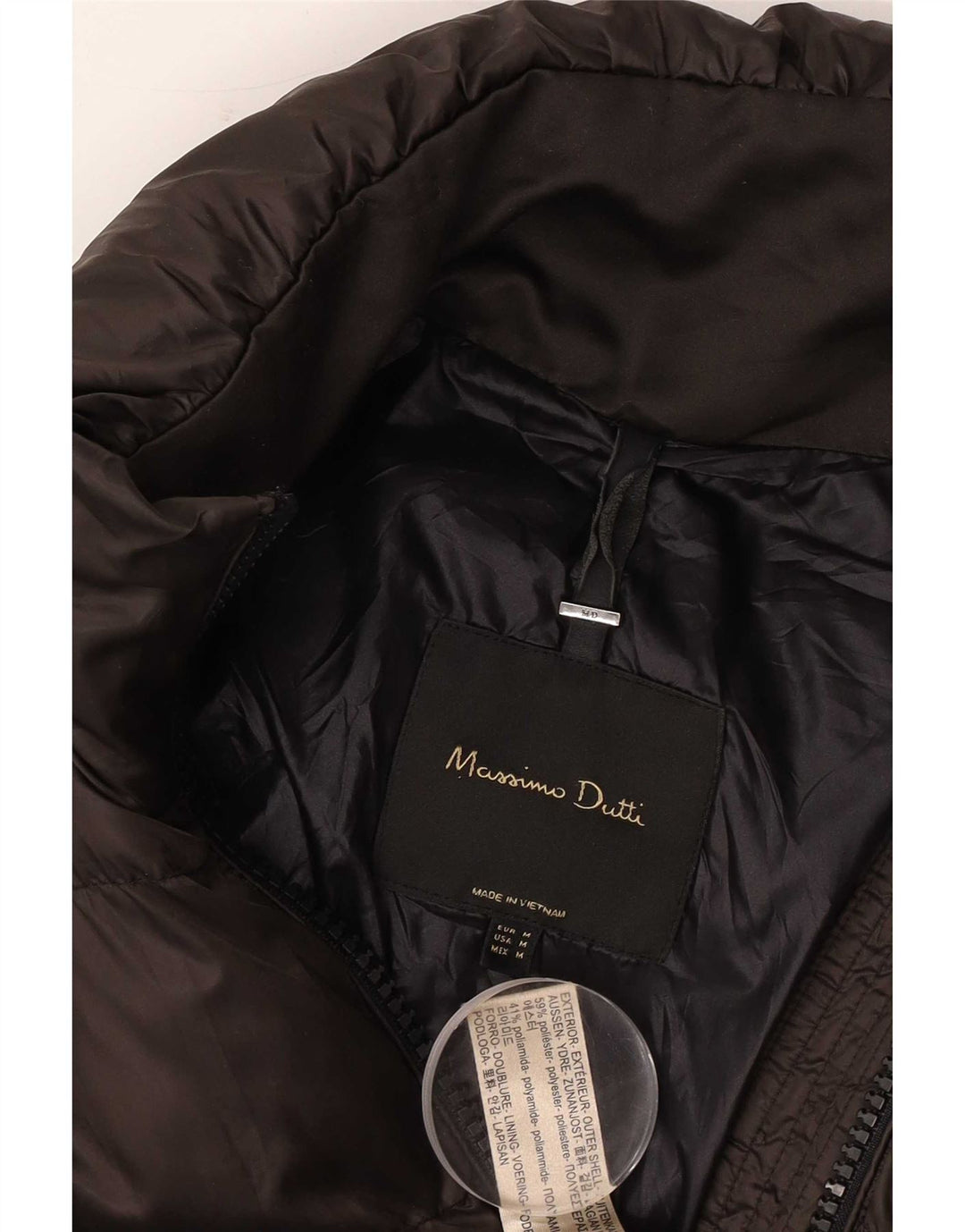 Palton căptușit pentru femei Massimo Dutti UK 14 Poliester maro mediu