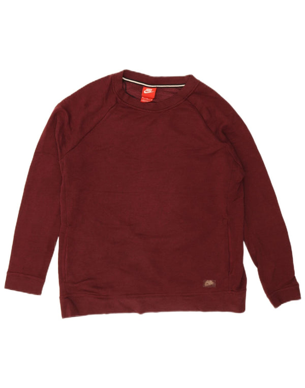 Pulover Nike pentru femei, UK 14, bumbac burgundy mediu
