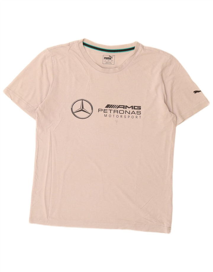 Tricou grafic PUMA pentru bărbați Top mic, gri bumbac